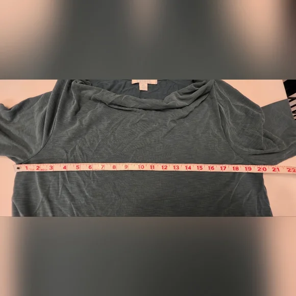 NWT ~ Bunulu Women's Elegant Teal Cowl Neck Long Sleeve Blouse ~ Size XL - Picture 7 of 8